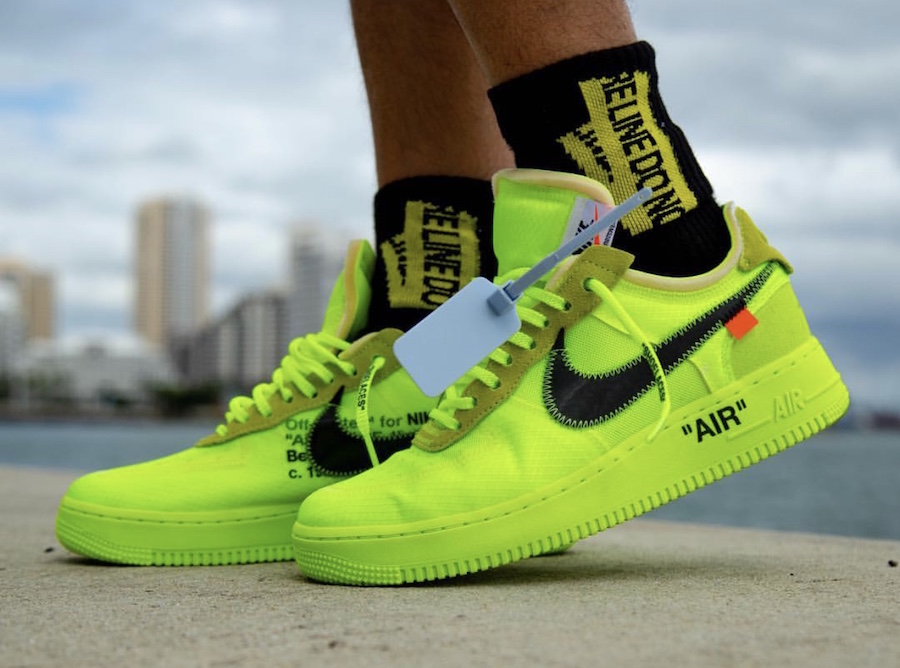 off-white x nike air force 1"volt"