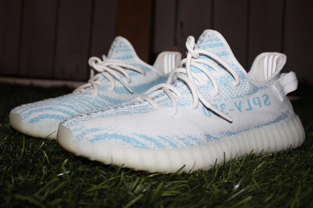 侃爷配色更换新策略罕见yeezyboost350v2sample冰蓝斑马配色惊现曝光